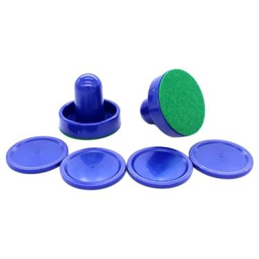 Imagem de rockible Empurradores de alças de gol, controle deslizante de air hockey, acessórios de reposição para família, empurradores de feltro de air hockey e discos, Taco Azul