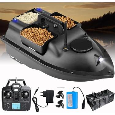 Imagem de Lancha de controle remoto sem fio 500M, barco de isca de pesca com controle remoto sem fio inteligente para peixes, barco alimentador de pesca Barco de pesca, cruzeiro automático/motor duplo