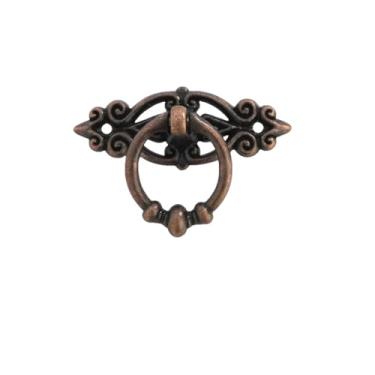Imagem de Retro liga de zinco gaveta da cozinha armário maçaneta da porta móveis armário antigo puxar alças parafuso tom bronze, bronze vermelho