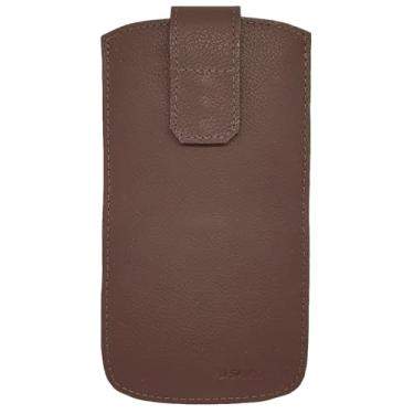 Imagem de Capa Couro Legítimo Alça Cinto Fecho Para Calculadora Hp12c Café