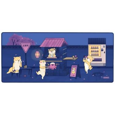 Imagem de KUMORI Deskmat Mouse Pad Grande Gamer Speed Neoprene Antiderrapante Resistente à Água (90x40 cm, Shiba Night)