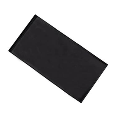 Imagem de Bandeja de armazenamento de joias Bandeja de toucador retangular Bandeja de bugigangas antiga Pulseira preta Contador de temperos Organizador de garrafas com acabamento preto Mini metal ferro forjado