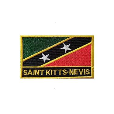 Imagem de Ruoming 1 PÇ Patch de bandeira multinacional bordado a ferro ou costurado, tático, militar, nacional multinacional (São Cristóvão e Nevis)*
