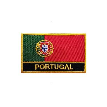 Imagem de Ysmzzmsy 1 PÇS (7,6 x 5 cm) Emblema de bandeira de Portugal com ferro ou costurado bordado tático militar nacional de Portugal (Portugal)