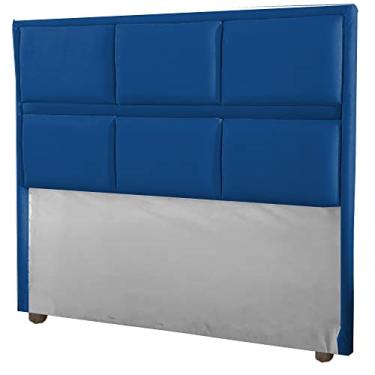 Imagem de Cabeceira Ana Cama Box Painel Casal 140 Suede Marinho