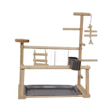 Imagem de Bothyi Suporte para jogos de pássaros, playground de, suporte de ginástica para jogos de pássaros, suporte de madeira para atividades de periquitos