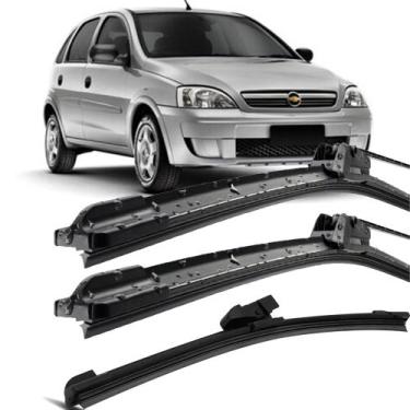 Imagem de Kit Palhetas Silicone Limpador Parabrisa 20" 18" 15E" Corsa 2004 À 201