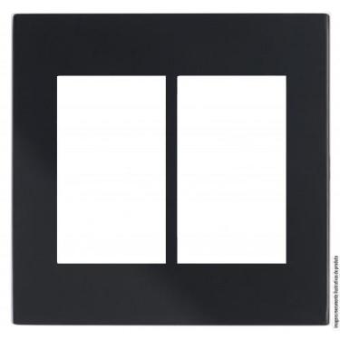 Imagem de Placa Para 6 Modulos Com Suporte 4X4 Brs12478-8Bk. - Blux Recta Black 