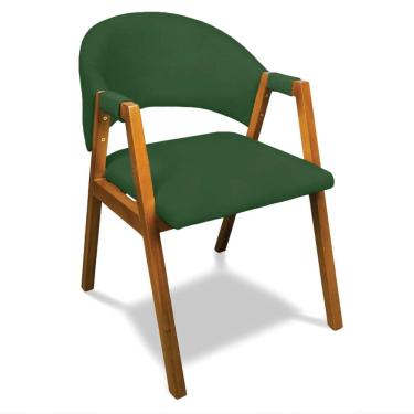 Imagem de Cadeira Sala de Jantar Em Madeira Yara Suede D03 - D`Rossi