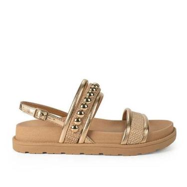 Imagem de Sandália Feminina Dakota Flatform Metalizada Casual Y7822, Rose palha,