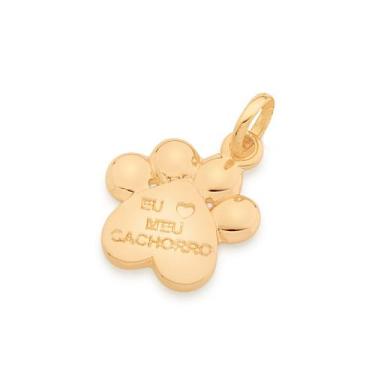 Imagem de Pingente banhado ouro 3x 24k 18k e 22k  feminino pata de cachorro com 