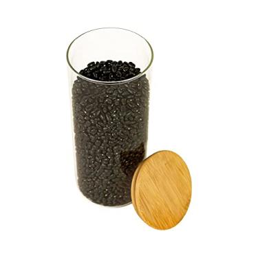 Imagem de Oikos - Pote de Vidro 1,6L com Tampa de Bambu Hermético Redondo Flat