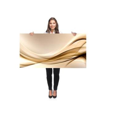 Imagem de Quadro Decorativo Grande Sala 100x50 Abstrato Dourado Quadro para Quar