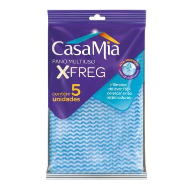 Imagem de Pano De Limpeza Multiuso X-Freg 5 UN Alta Absorção Casamia, Azul