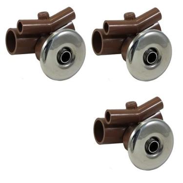 Imagem de 3x Bicos Jato T Duplo Direcional Inox Drenante P/ Hidro Spa - Sanspray