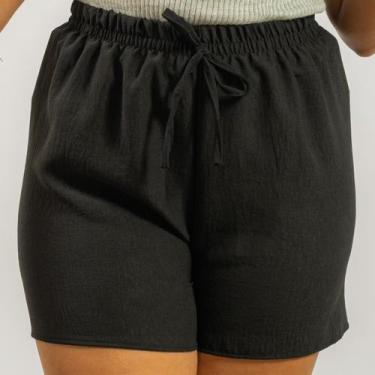 Imagem de Short Duna Feminino Soltinho Cós Alto Com Elástico Casual - 40 Graus, 