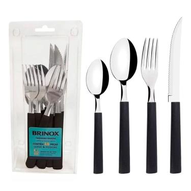 Imagem de Faqueiro Brinox Aço Inoxidável com cabos em Polipropileno Ri