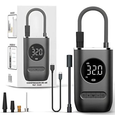 Imagem de Bomba de Ar Eletrica Digital Portatil Encher Pneu Carro Moto Bike Bola