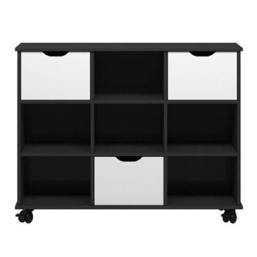 Imagem de Nicho Organizador com Rodízios Toys 3 Gavetas Q01 Preto/Branco - Mpoze