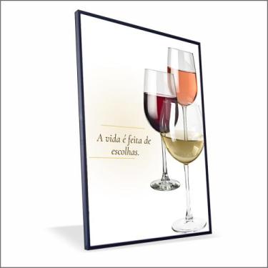 Imagem de Quadro Trio de Taças Canvas Com Vidro - Center Molduras, 60x40 Caixa, 