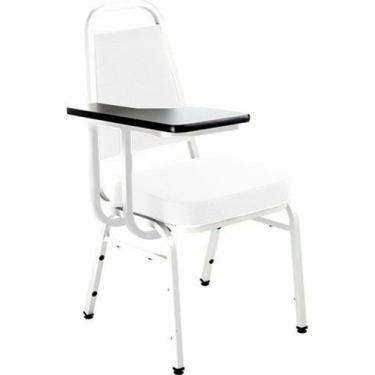 Imagem de Cadeira Universitária Empilhável Linha Hotel Plus Branco - Design Offi