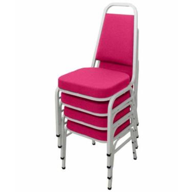 Imagem de Kit com 4 Cadeiras Empilháveis Linha Hotel Plus Rosa - Design Office M