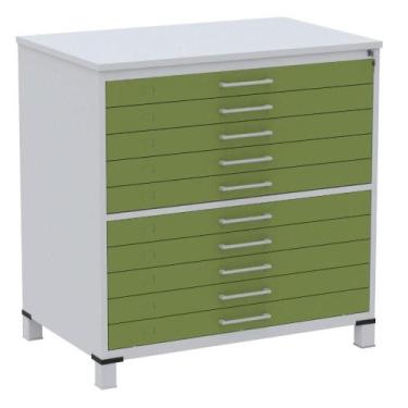 Imagem de Mapoteca 10 Gavetas Pandin 120 cm (Larg) Inmetro Tampo MDP Cinza Estru