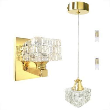 Imagem de Pendente E Arandela De Cristal Cabeceira Bet42 Bet39 + Led - Acienda