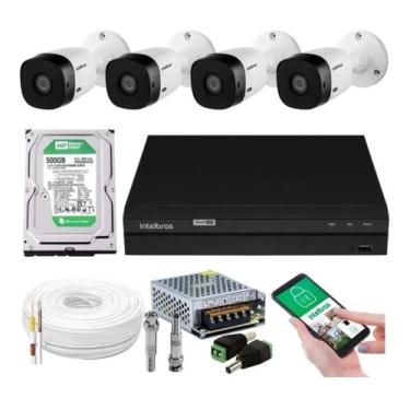 Imagem de Kit 4 Câmeras Intelbras 1120b Com Dvr 8 Canais E Hd Incluso