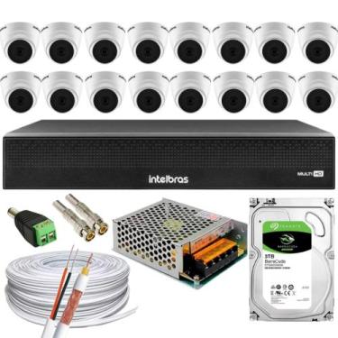 Imagem de Kit 16 Câmeras 1220D Mic Internas dvr mhdx 1016-C 3tb C/ Microfone - i