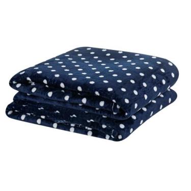Imagem de Mantinha Flannel Petit Poá Solteiro - Bia Enxovais, Azul  Poá 