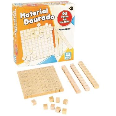 Imagem de Material Dourado Individual 62 Peças - Educativo Pedagógico - Nig Brin