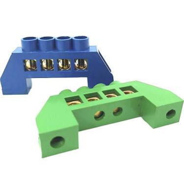 Imagem de Kit 2 Barramentos 1 Neutro 1 Terra Universal Borne Terminal Barra com 