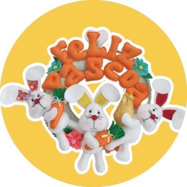 Imagem de Guirlanda de páscoa em feltro - Ateliê pontinho de ouro 