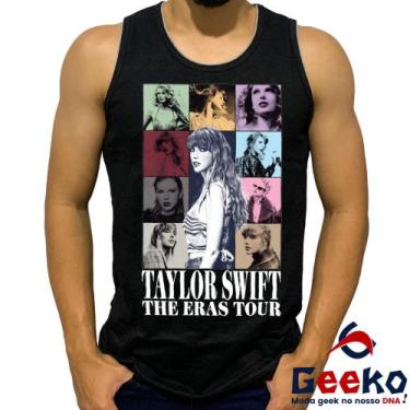 Imagem de Regata Taylor Swift 100% Algodão The Eras Tour Geeko, Preto, P