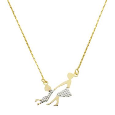 Imagem de Colar Mãe e Filho Menino Em Banho de Ouro 18k - Crislu Semi Joias e Pe