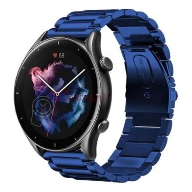 Imagem de Pulseira De Aço Inoxidável Gtr3 Pro / Gtr3 / Gtr2 / Gtr 47mm - Azul - 