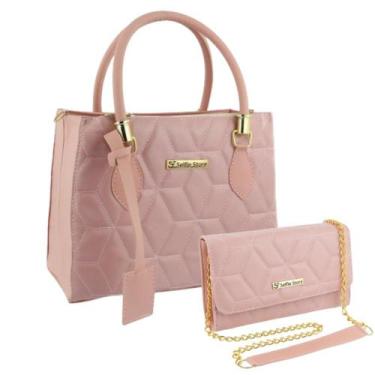 Imagem de Bolsa Feminina Transversal Tote Casual + Bolsa Carteira Kit - Selfie S