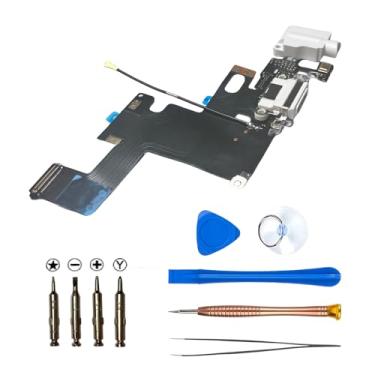 Imagem de sumsaruune Conector Dock para iPhone 6 (A1549 A1586 A1589) - Cabo flexível de porta de carregamento - Porta de fone de ouvido/microfone/antena com kits de ferramentas de reparo