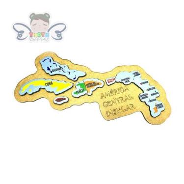 Imagem de Mapa da América Central Insular Quebra-Cabeça, Educativo, Países e Cap