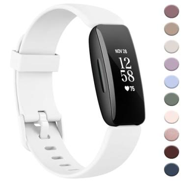Imagem de AK Pulseira compatível com Fitbit Inspire 2 para mulheres e homens, pulseiras esportivas de substituição ajustáveis para Fitbit Inspire 2 / Ace 3 (branca)