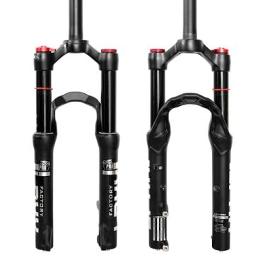 Imagem de ZTZ Garfo de suspensão pneumática para bicicleta de 50,8 cm, viagem de 120 mm, garfo QR MTB, tubo reto de 3,8 cm, bloqueio manual, garfo dianteiro de freio a disco ultraleve para montanha, turismo,