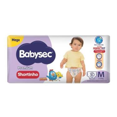 Imagem de Fralda Shortinho Babysec Premium Tamanho M com 30 Fraldas Descartáveis