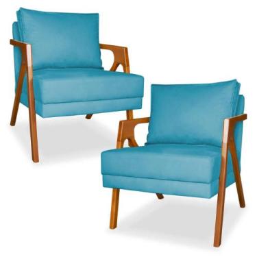 Imagem de Kit 2 Cadeiras Decorativas para Sala de Estar Mona Suede - Porto Decor