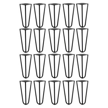 Imagem de Kit 20 Pés de Metal 15 CM Hairpin Legs Mesas de Centro Puffs Preto G41