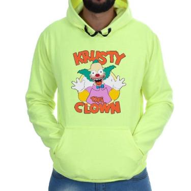 Imagem de Blusa Moletom Flanelado Canguru Casual Krusty Palhaço - Markelly, Verd