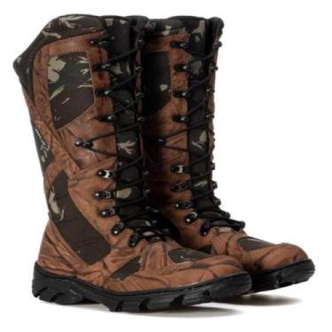 Imagem de Bota Masculina Militar Camuflada Cadarço Cano Longo Conforto - Fulgore