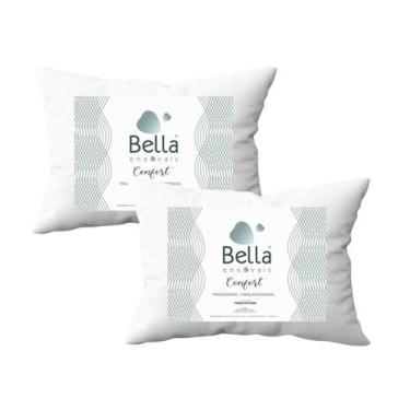 Imagem de Kit 02 Travesseiro Bom e Macio Fibra Siliconada Branco 450g - Bella En
