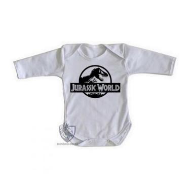 Imagem de body nenê criança roupa bebê manga longa Jurassic Park logo - Empório 