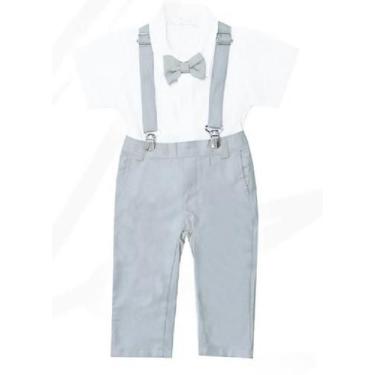 Imagem de Roupa Batizado Infantil Menino Casamento Formatura Papilloo, Cinza-cla